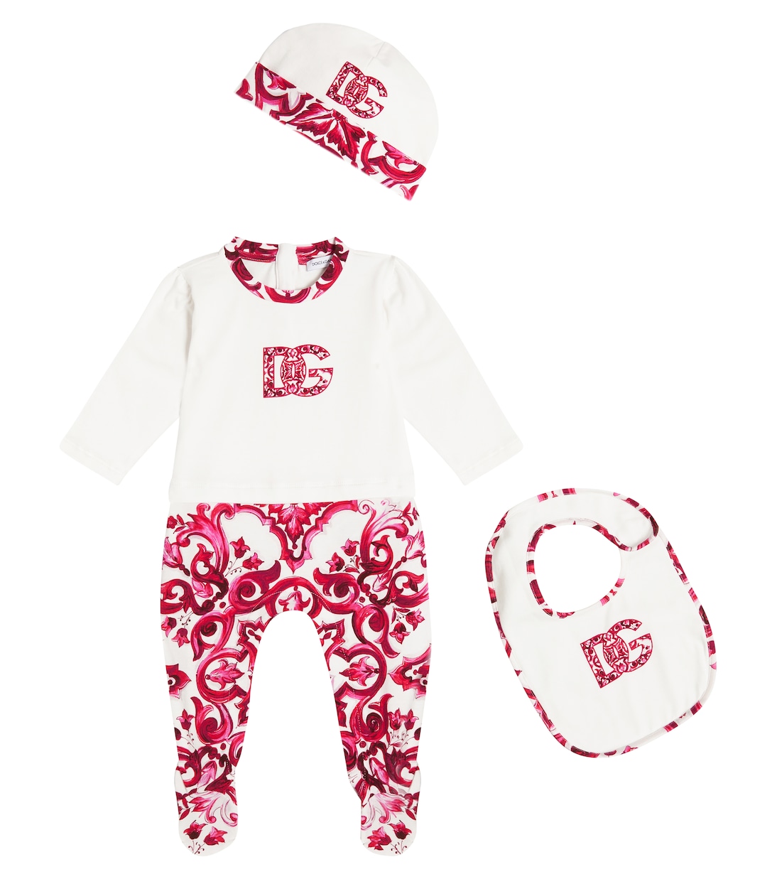 Bebé - set de mono, babero y gorro de algodón | Dolce&Gabbana Kids