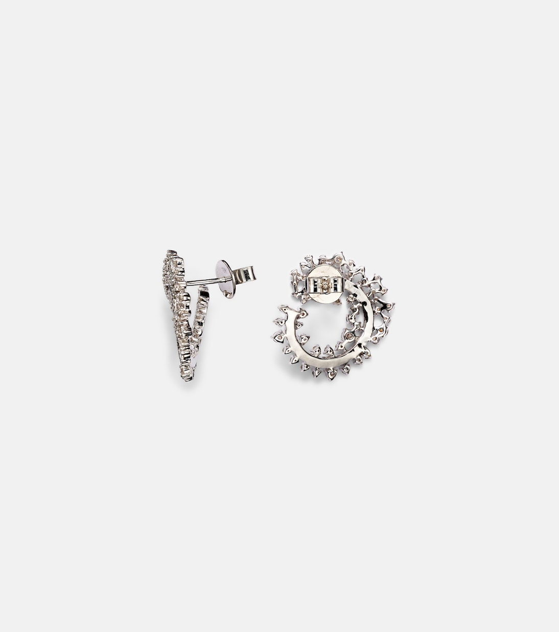 Orecchini a cerchio in oro bianco 18kt con dettagli diamantati per uno stile giovane e raffinato