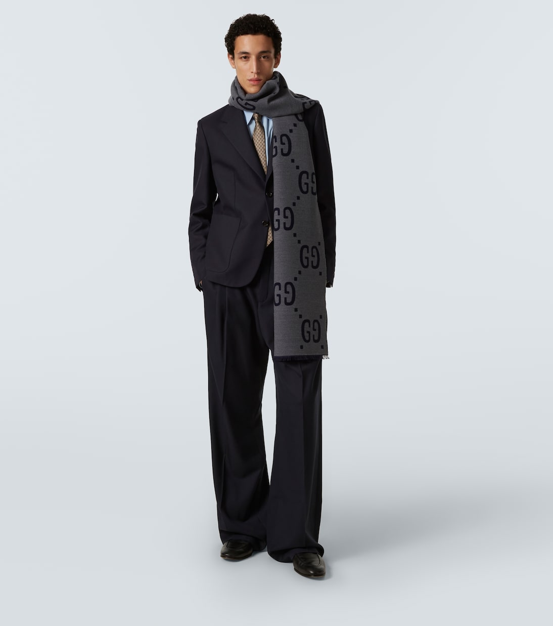 Sciarpa in jacquard di lana e seta GG | Gucci