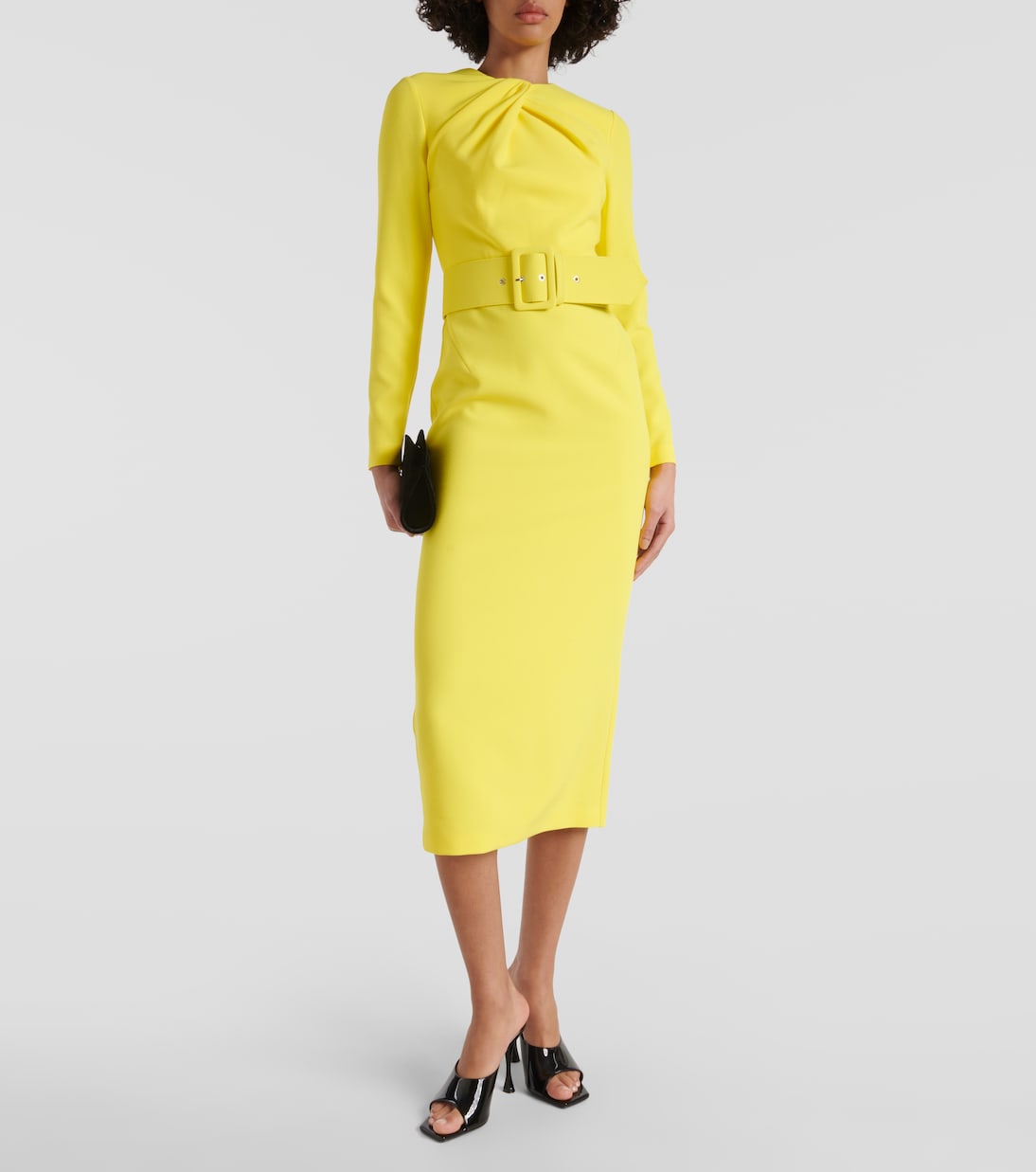Gathered crêpe midi dress | Safiyaa