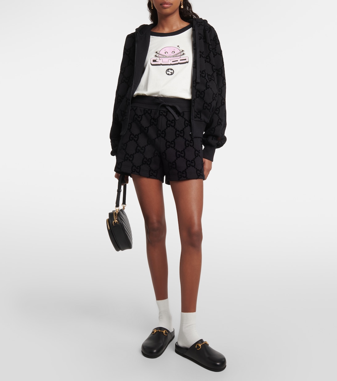 Sudadera con capucha de forro polar con GG | Gucci