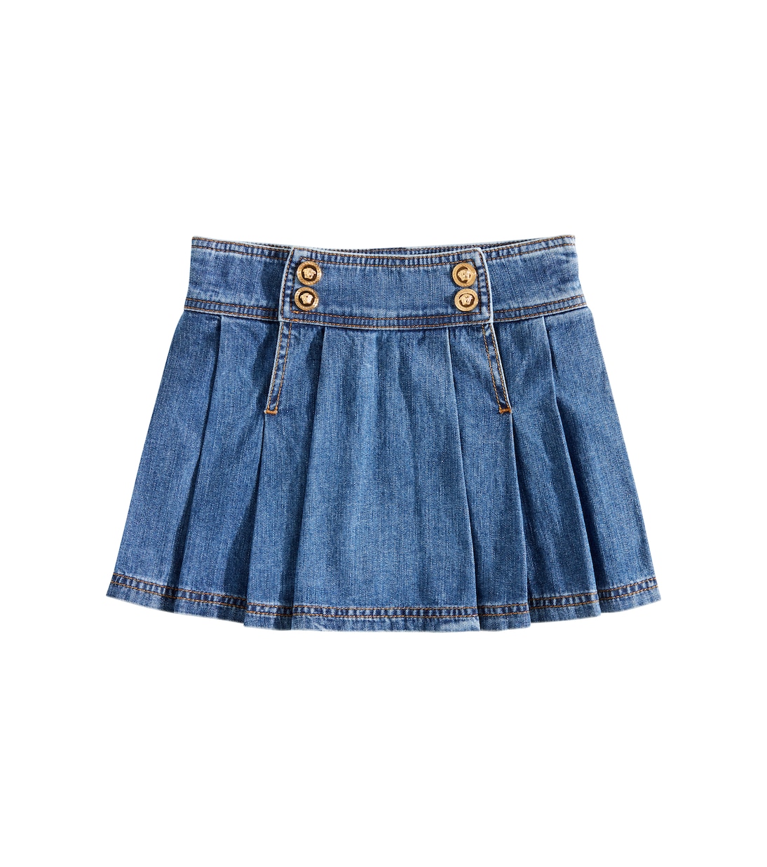Falda de denim plisada | Versace Kids