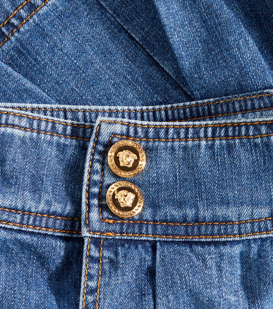 Falda de denim plisada | Versace Kids