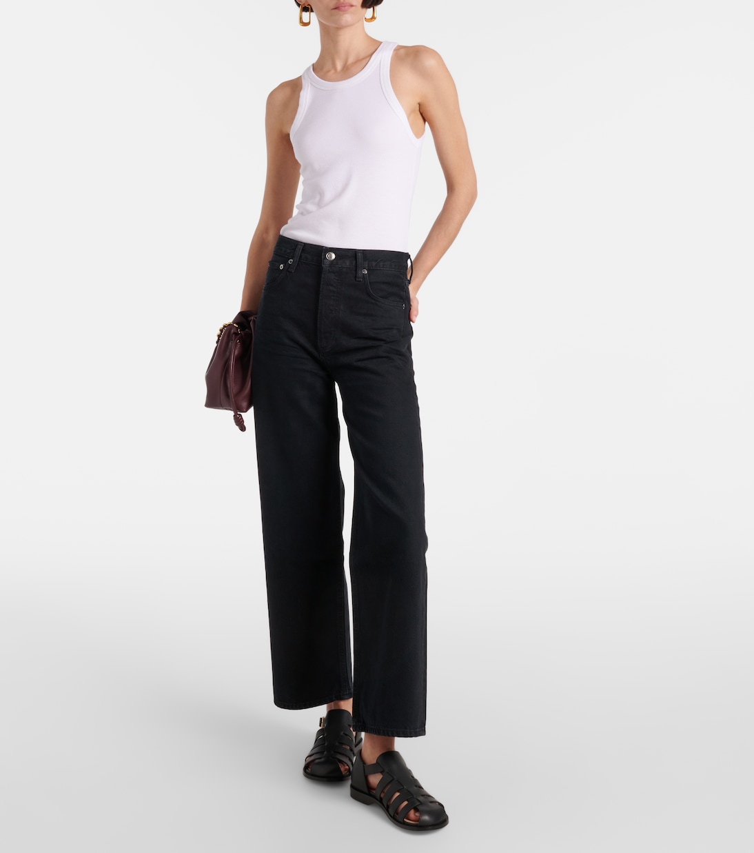 High-Rise Cropped Straight Jeans Ren | Agolde