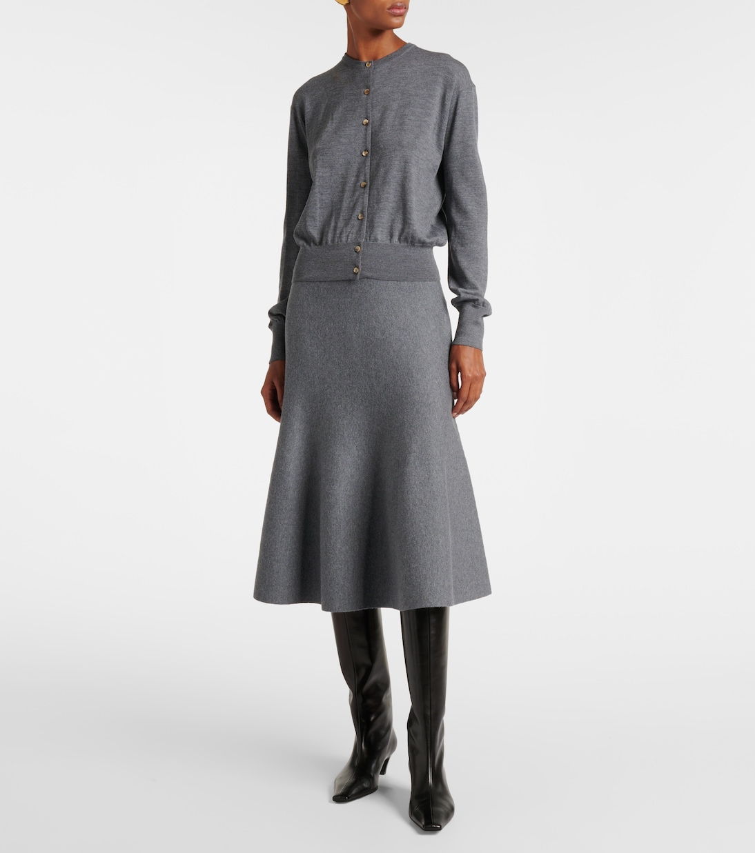 Falda midi Odil de mezcla de lana | Khaite