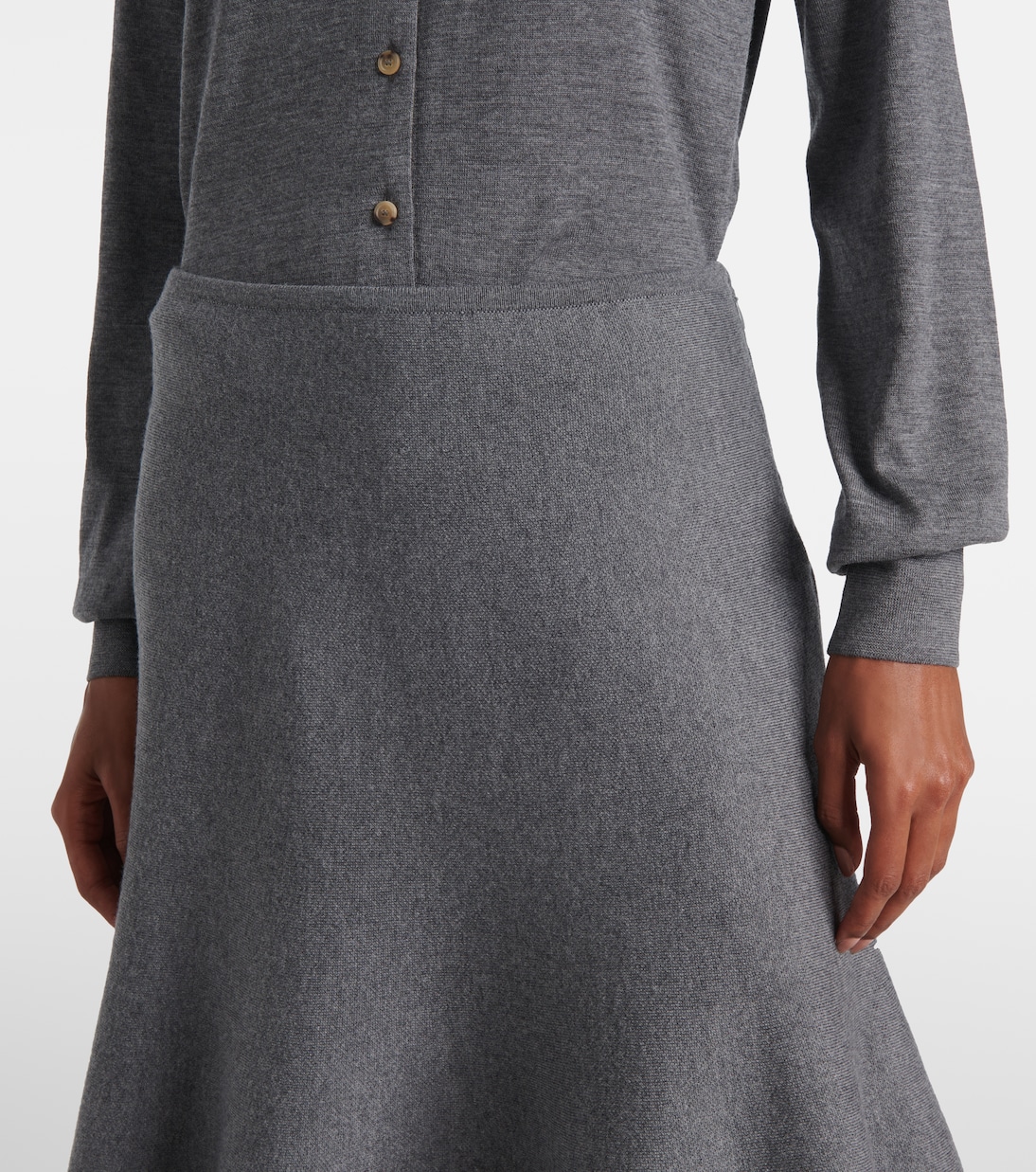 Falda midi Odil de mezcla de lana | Khaite