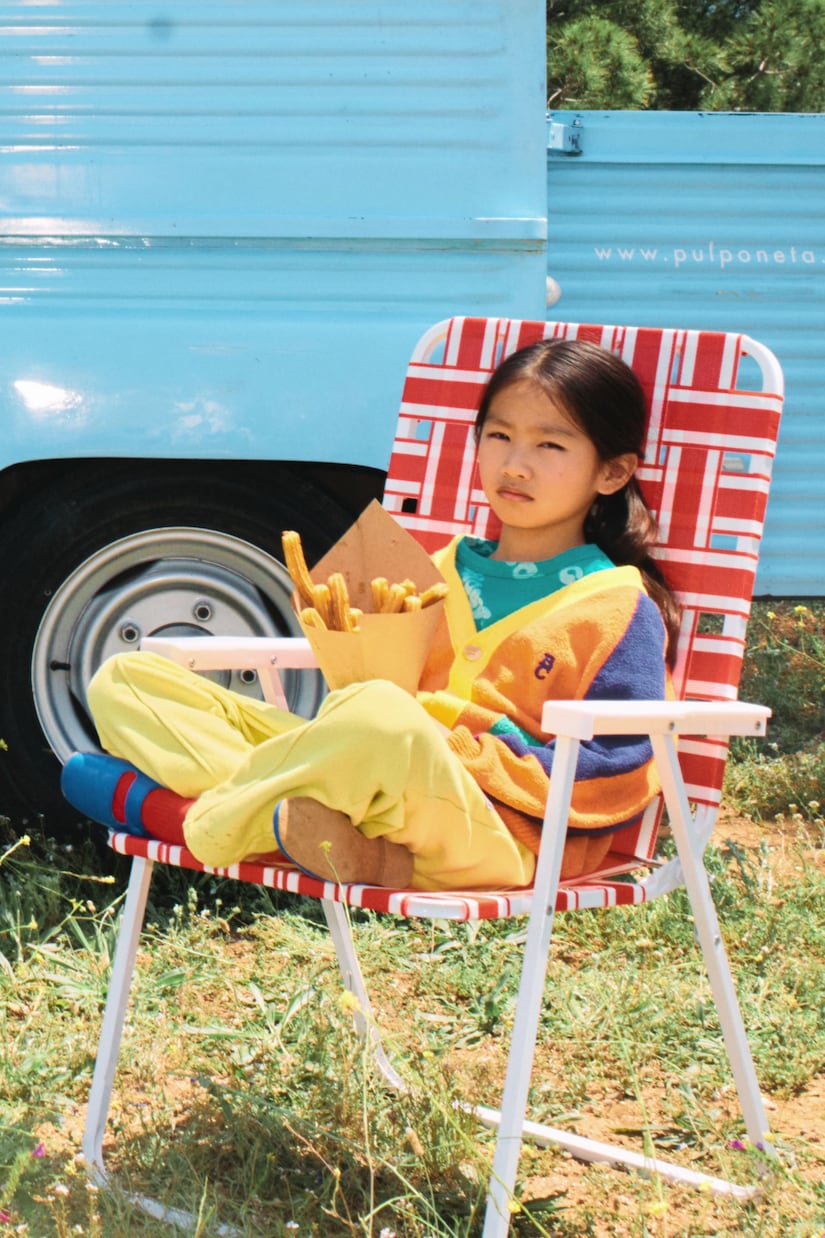 Colorblocked cotton-blend cardigan | Bobo Choses