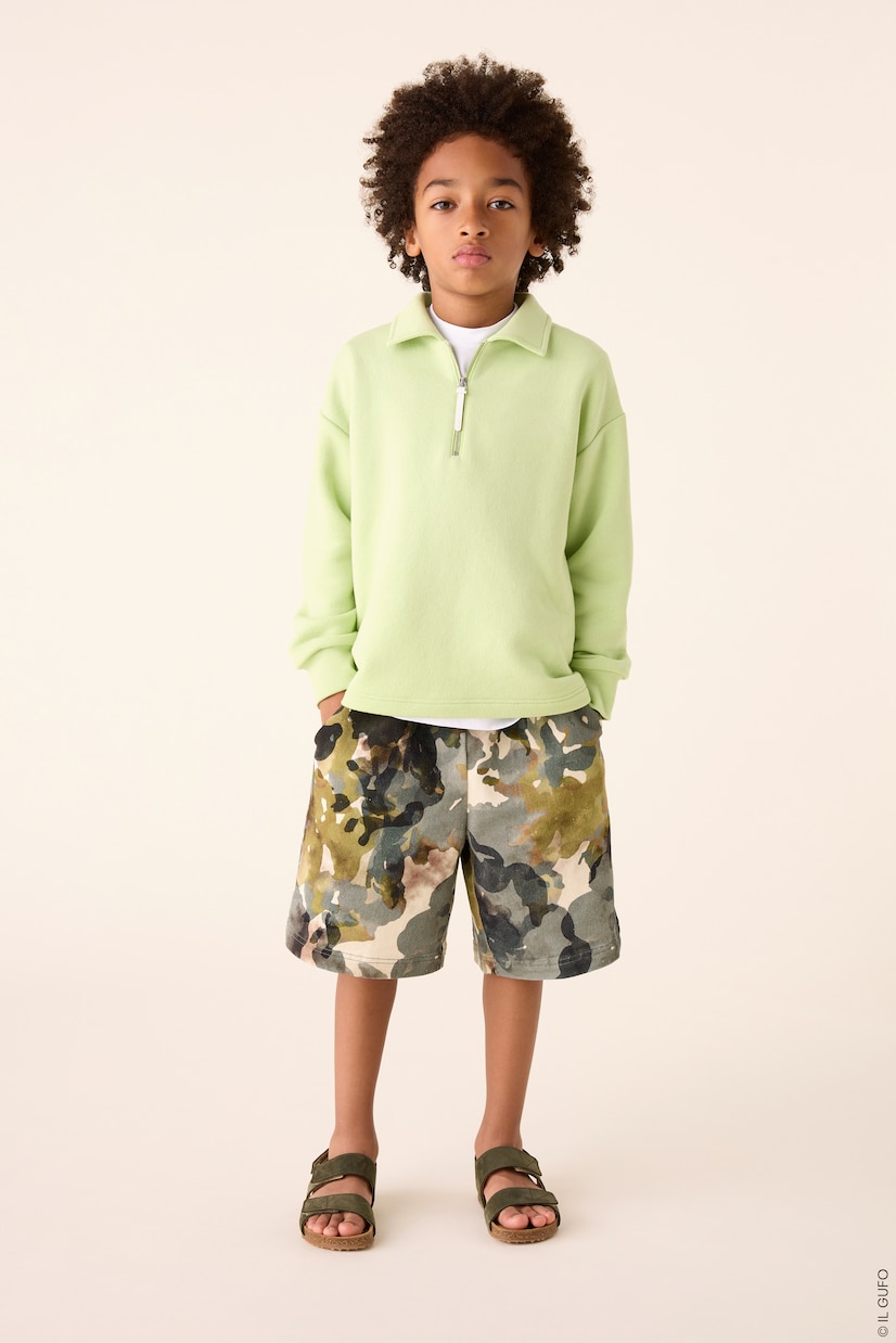 Cotton half-zip sweater | Il Gufo