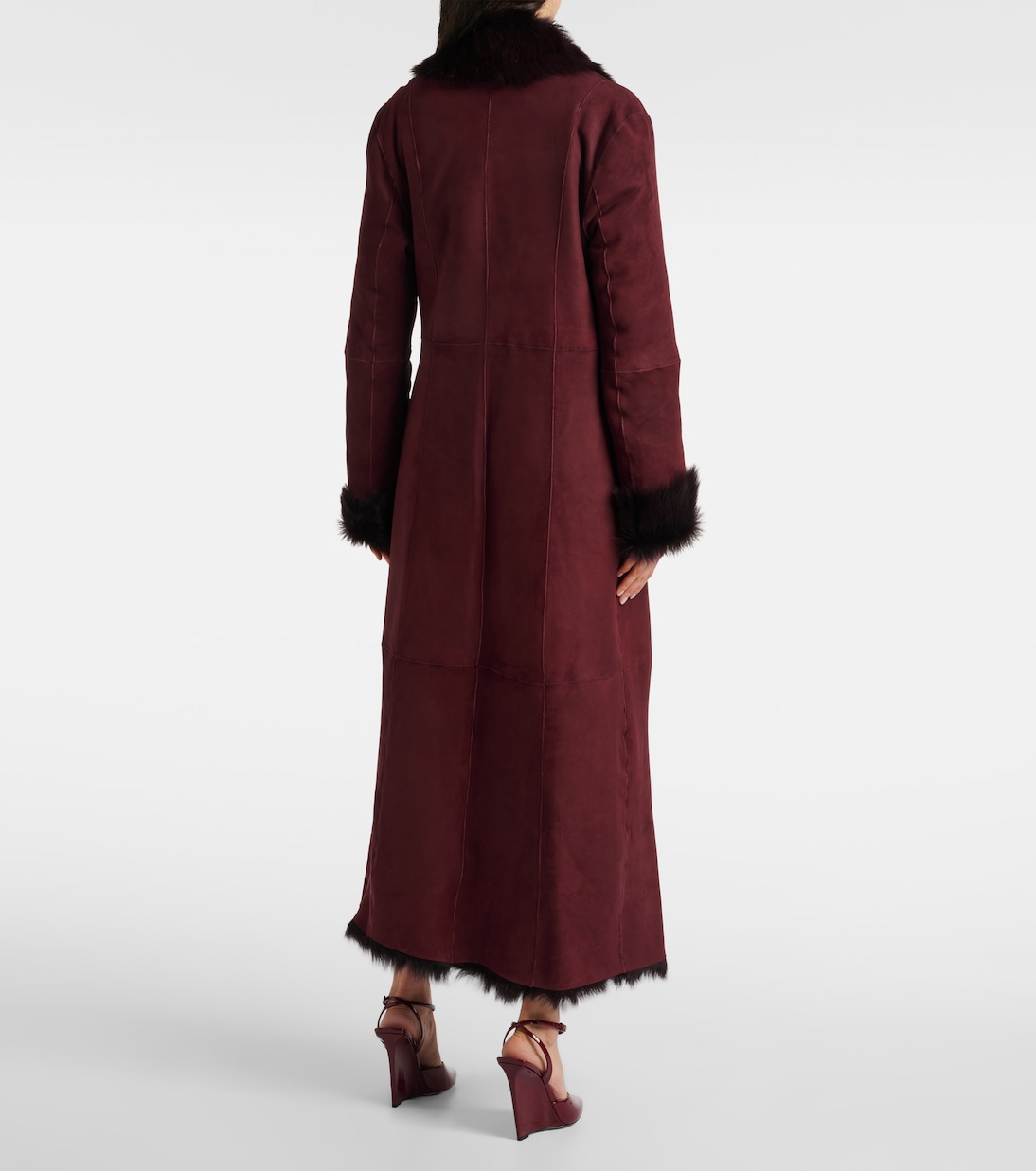 Manteau Joni ‘90s en daim et shearling | Nour Hammour