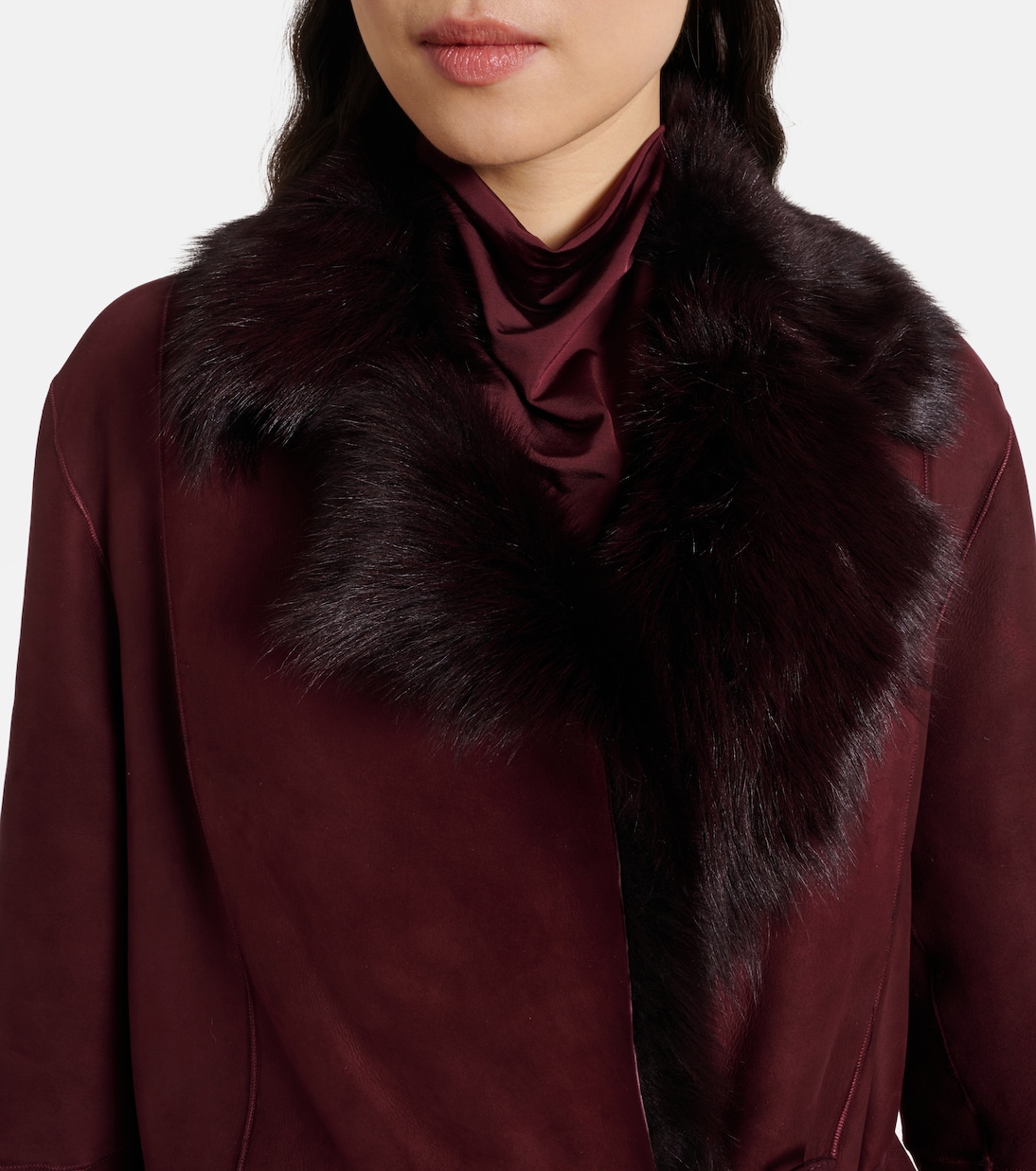 Manteau Joni ‘90s en daim et shearling | Nour Hammour
