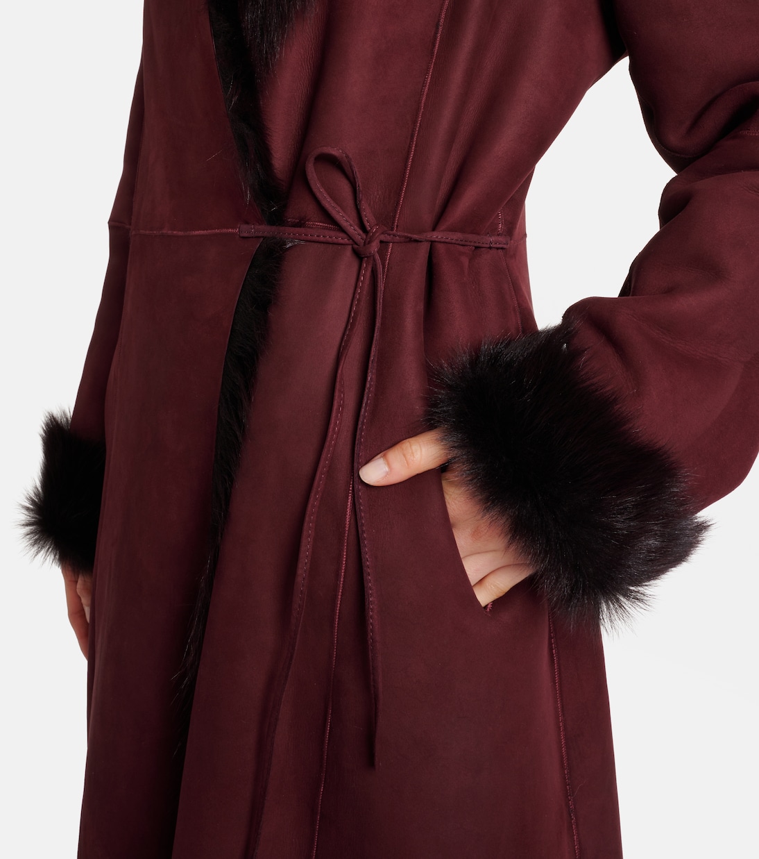 Manteau Joni ‘90s en daim et shearling | Nour Hammour