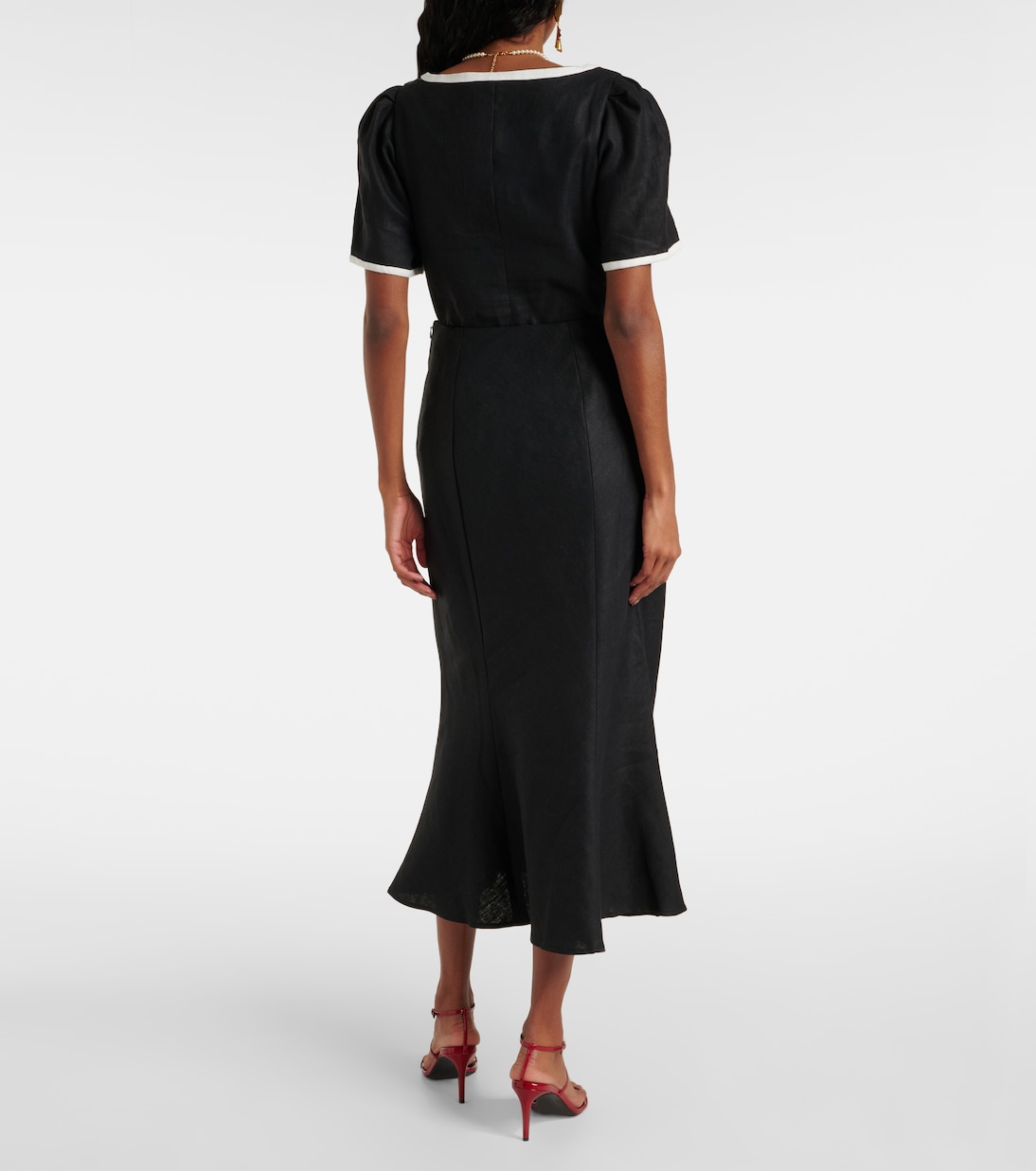 Falda midi de lino | Faithfull