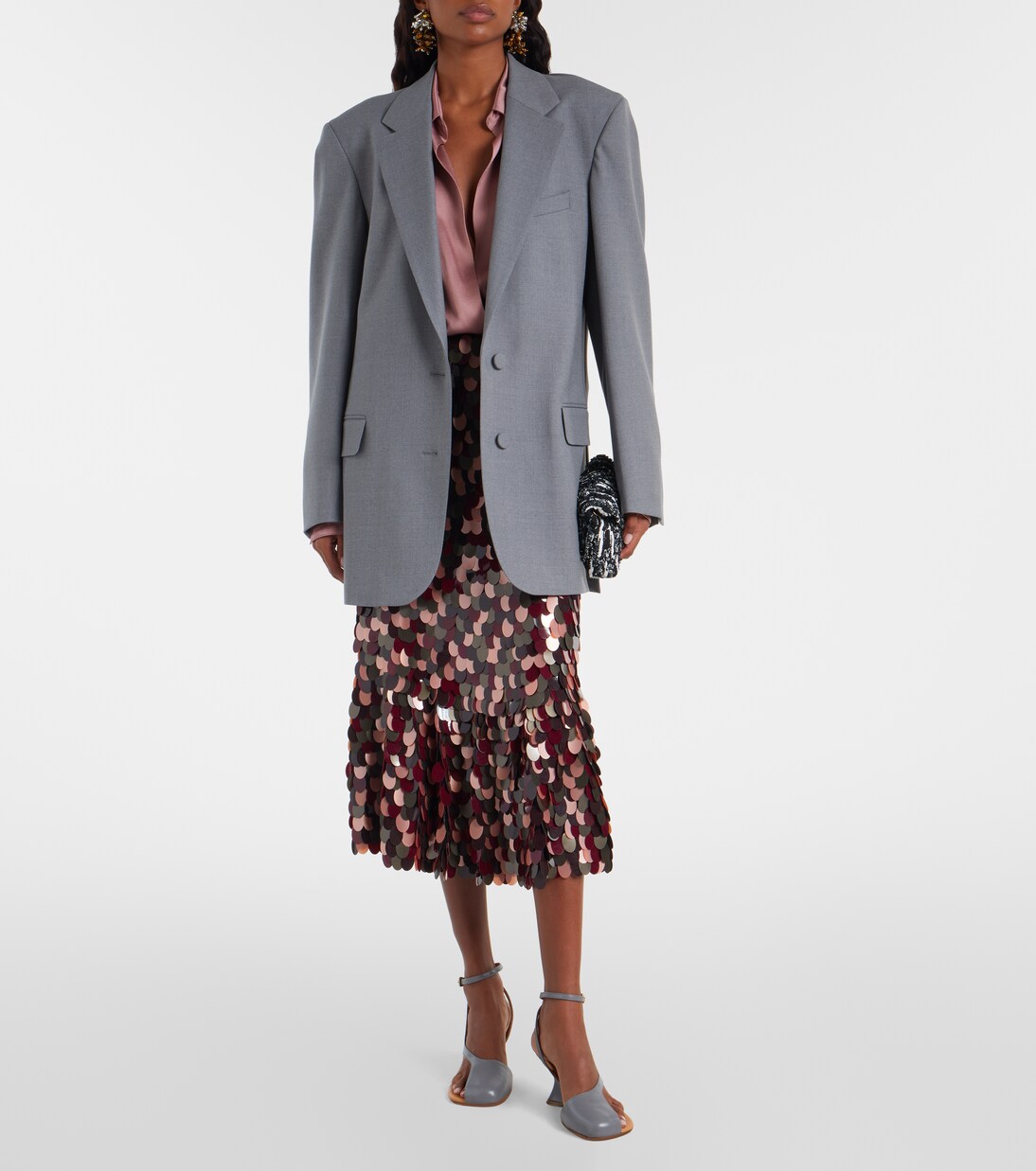 Clutch aus Jacquard mit Pailletten | Dries Van Noten