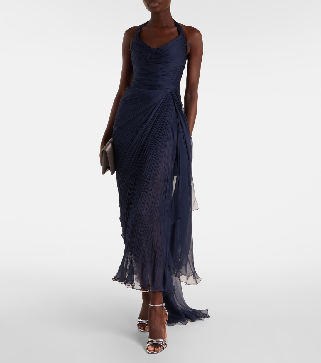 Vestido corsé de fiesta Heidi de seda fruncido | Maria Lucia Hohan