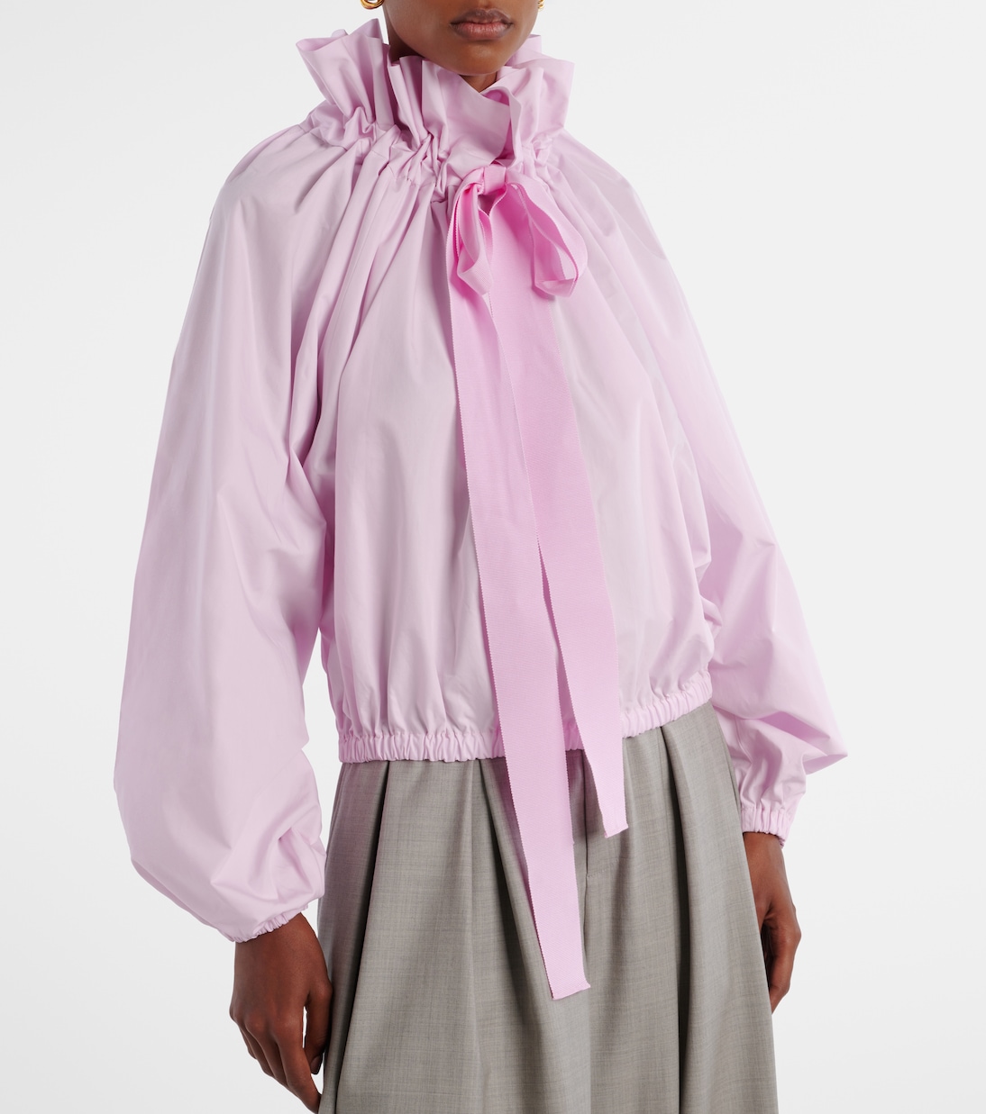 Blusa Iconic de popelín de algodón con lazo | Patou