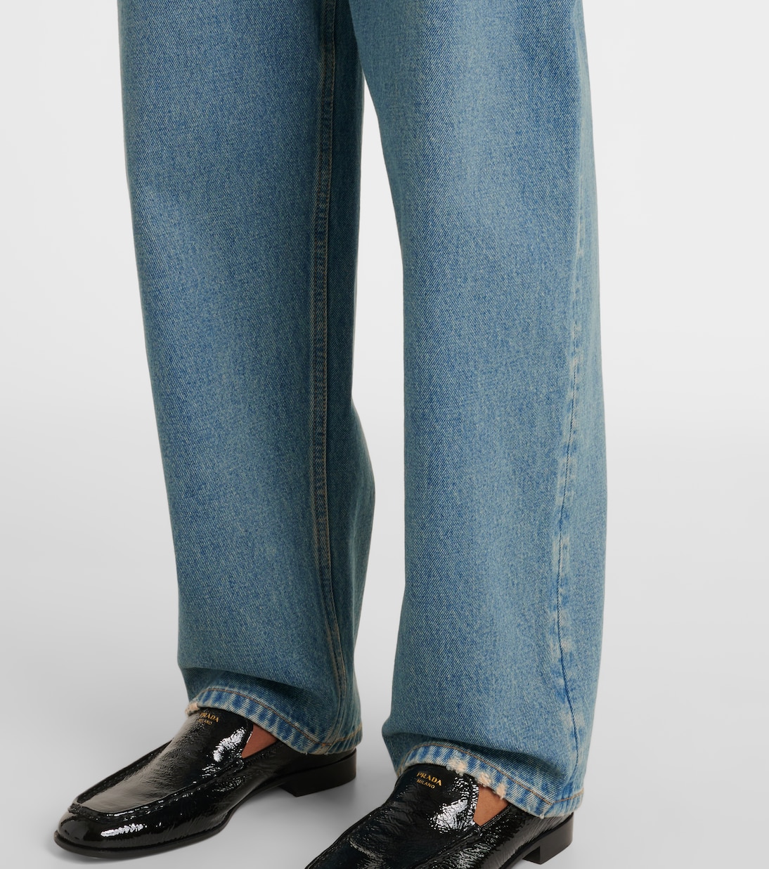 High-rise wide-leg jeans  | Prada