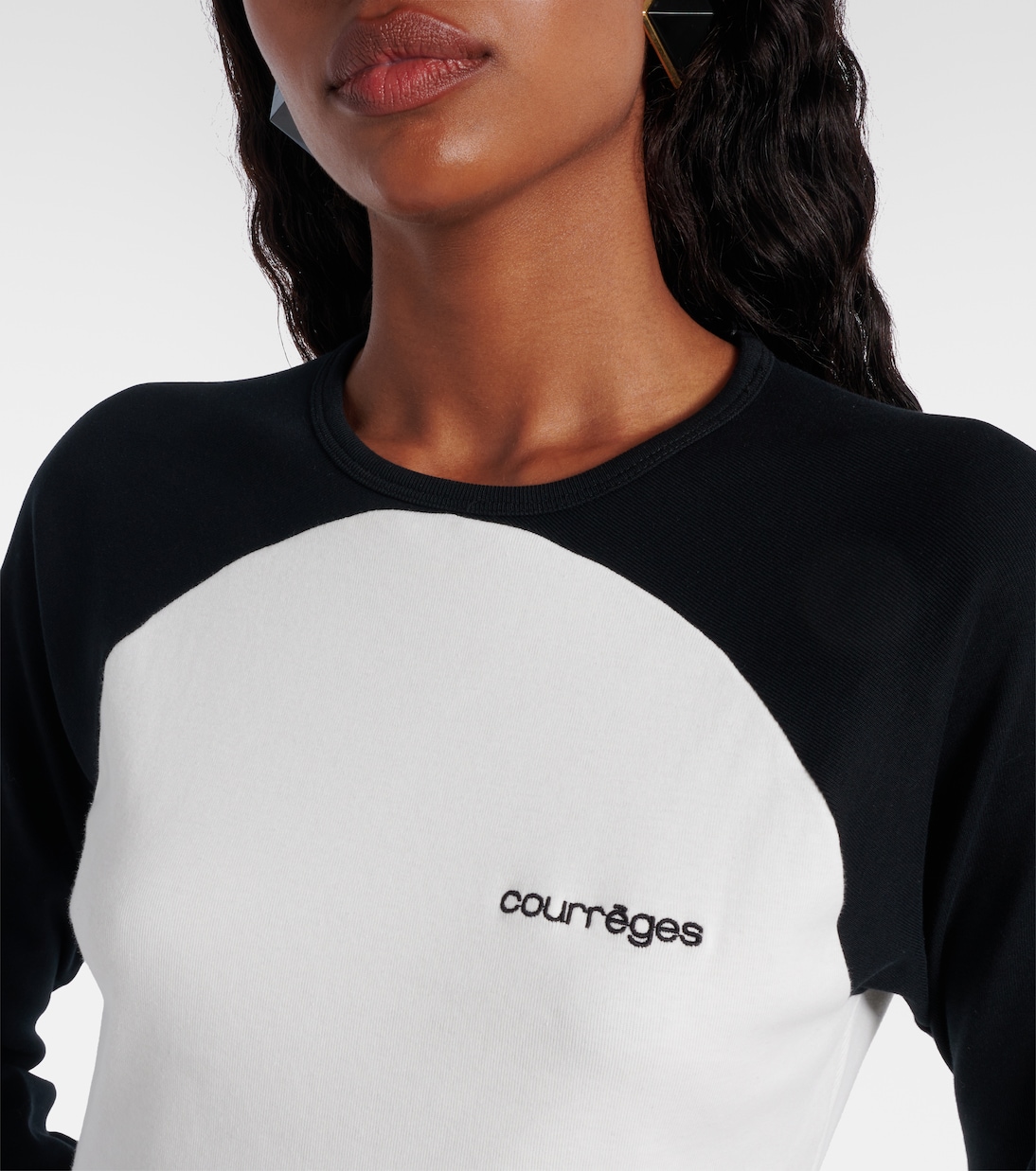 Circle Contrast cotton jersey T-shirt | Courrèges
