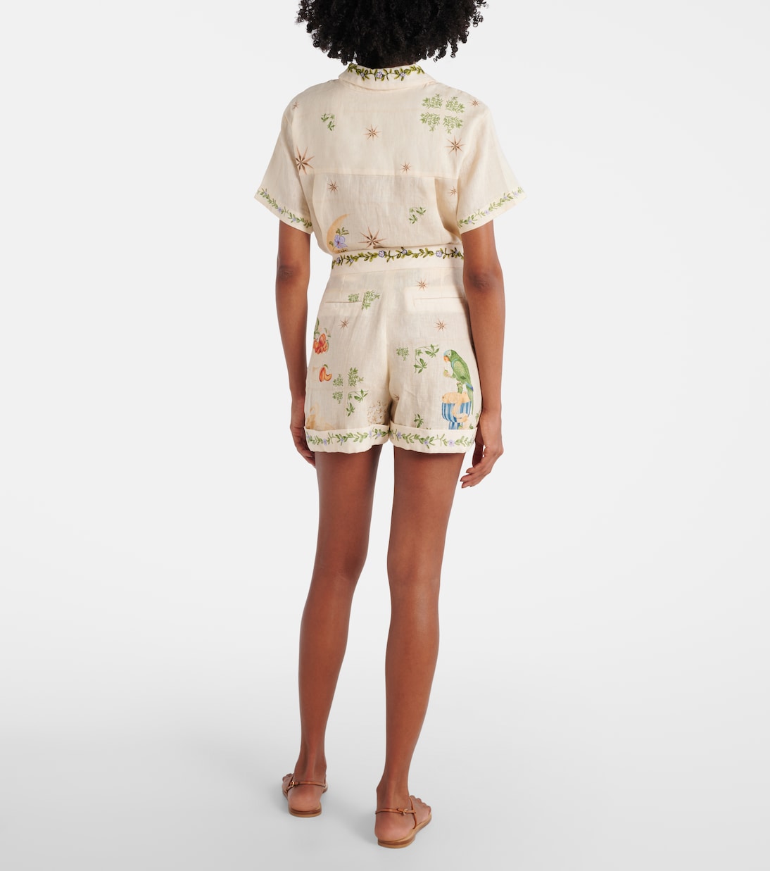 Rommy floral linen Bermuda shorts | Agua by Agua Bendita