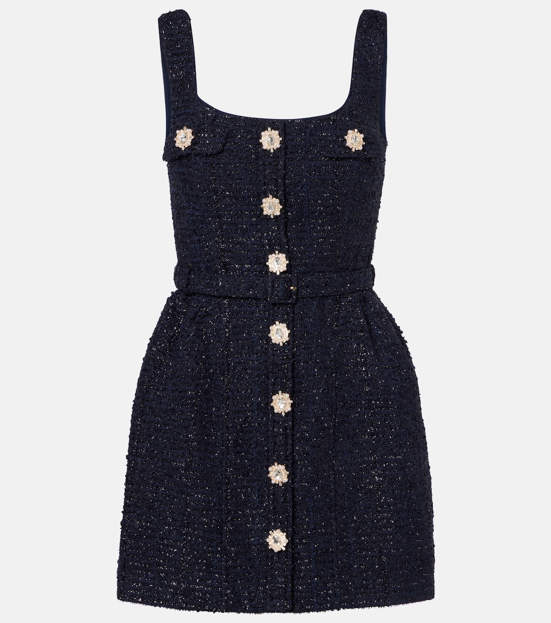 Belted bouclé minidress | Self-Portrait