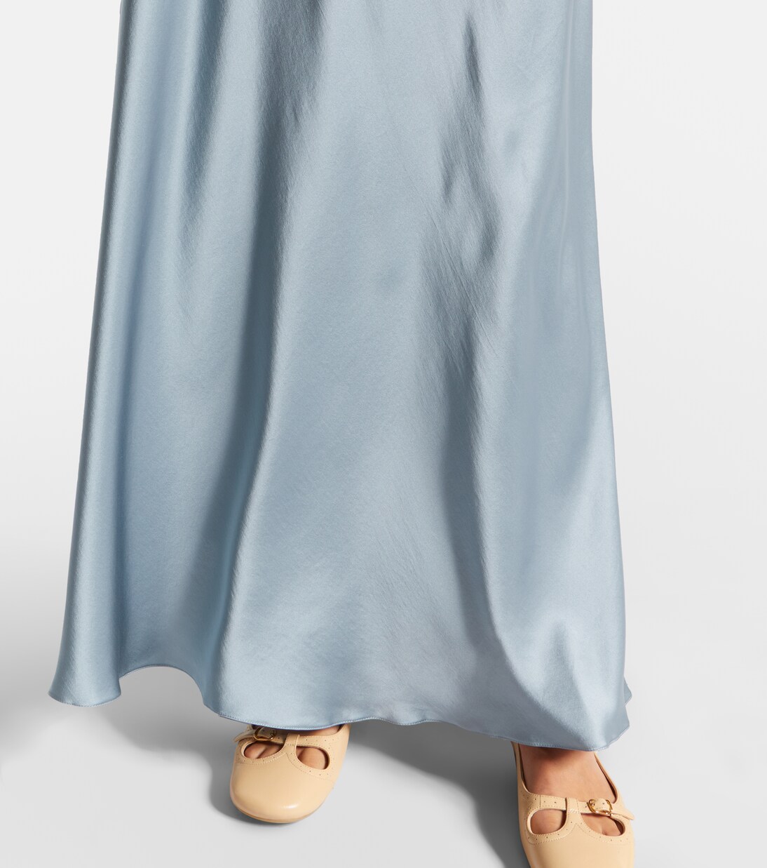 Maxikleid aus Seidensatin mit Spitze | Chloé
