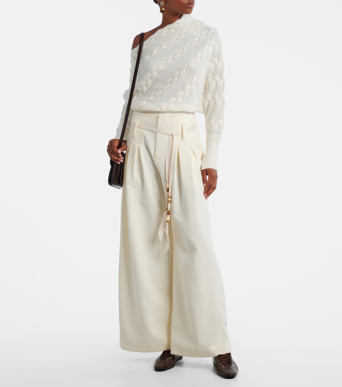 Trendyol Pantaloni Svasati A Gamba Larga Donna – Vita Alta, Morbidi, Casual, Taglia S/36