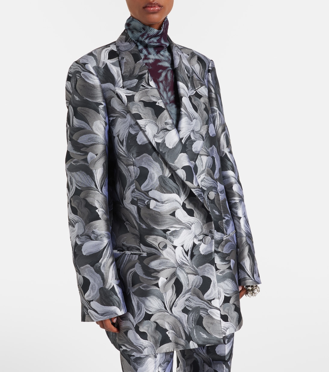 Double-breasted jacquard blazer | Dries Van Noten