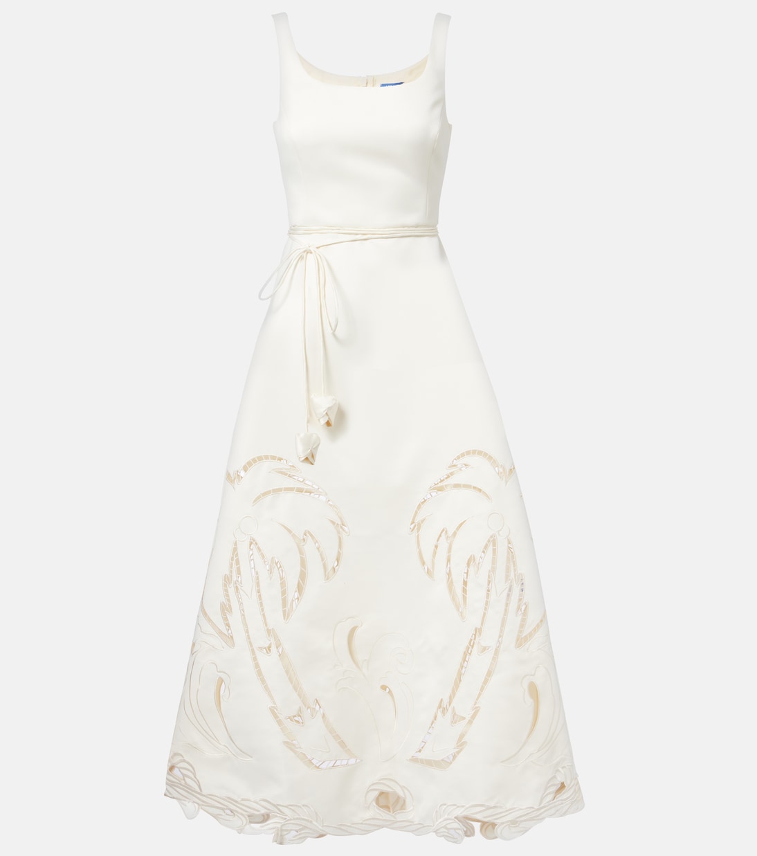 Palm laser-cut embroidered midi dress | Leo Lin