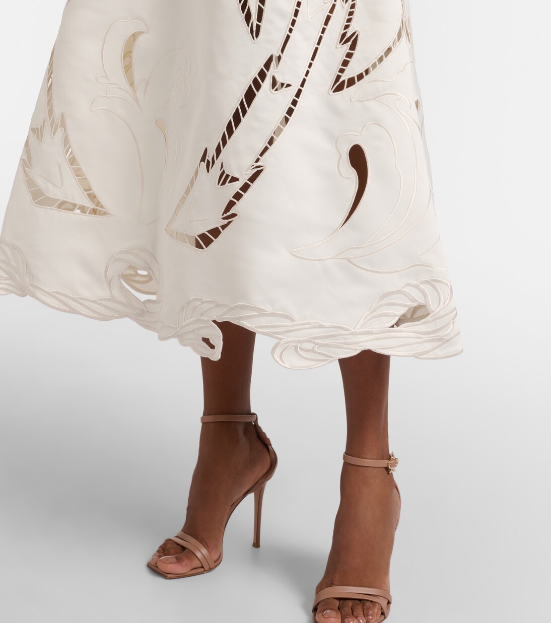 Palm laser-cut embroidered midi dress | Leo Lin