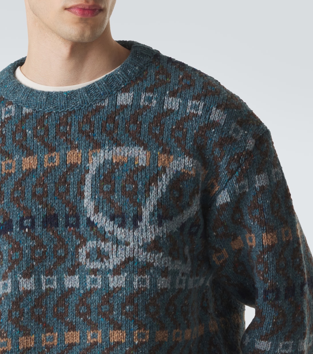 Logo intarsia wool-blend sweater | Loewe