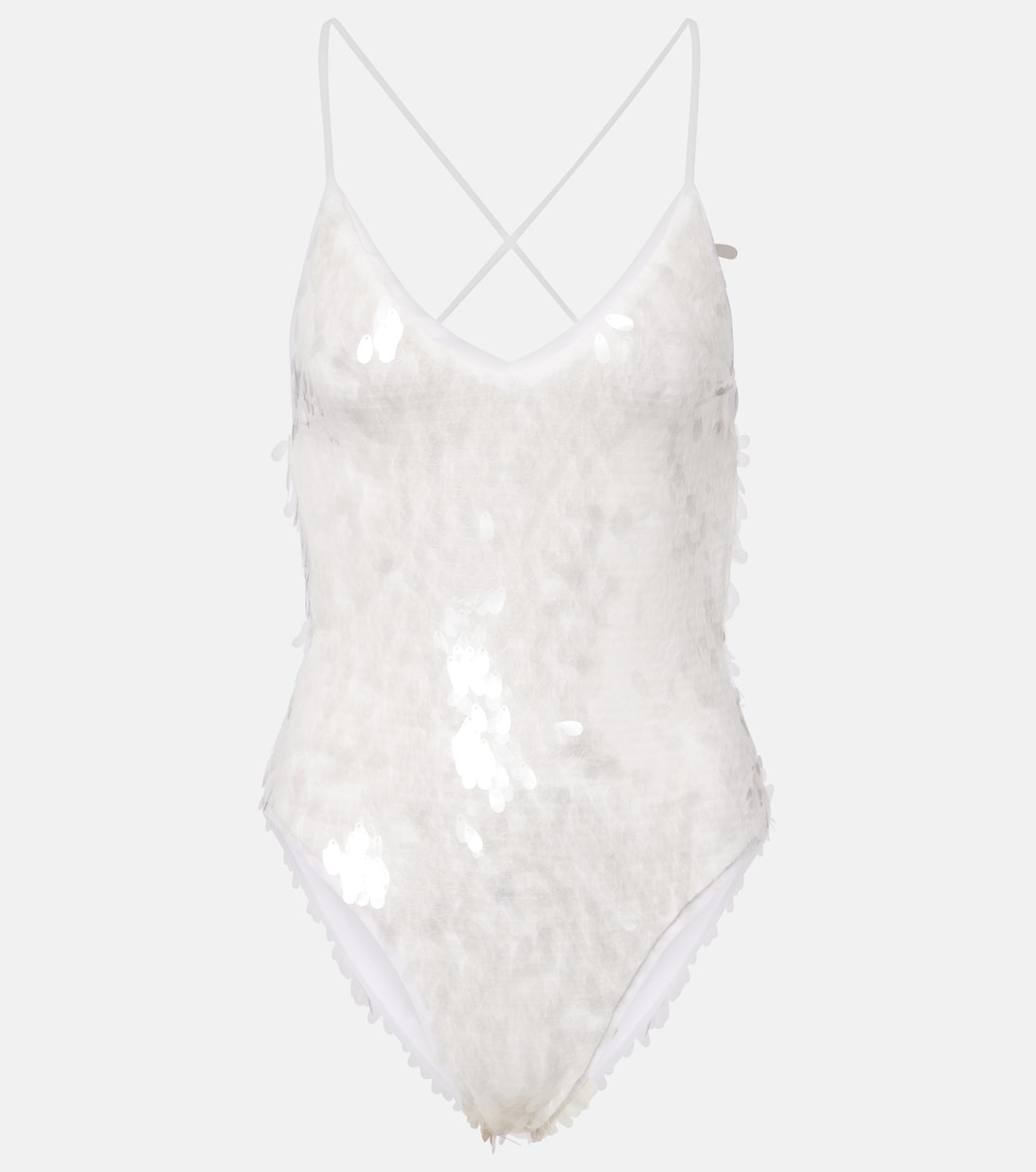 Fara sequined semi-sheer mesh bodysuit | Norma Kamali