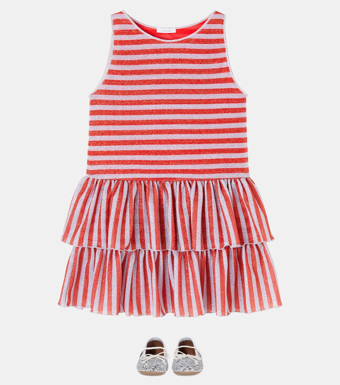 Striped lamé dress | Oséree Kids