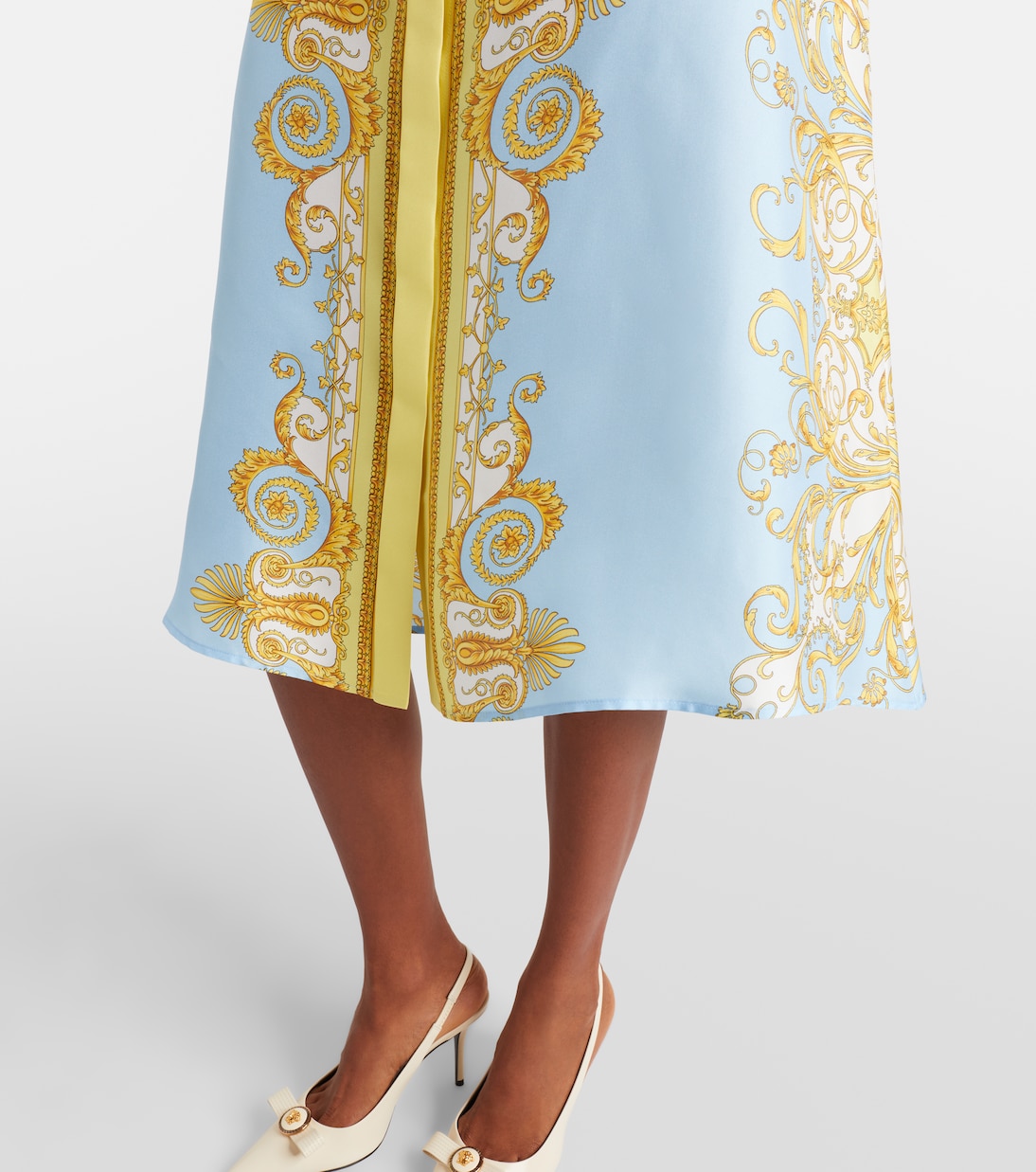 Barocco silk twill midi dress | Versace