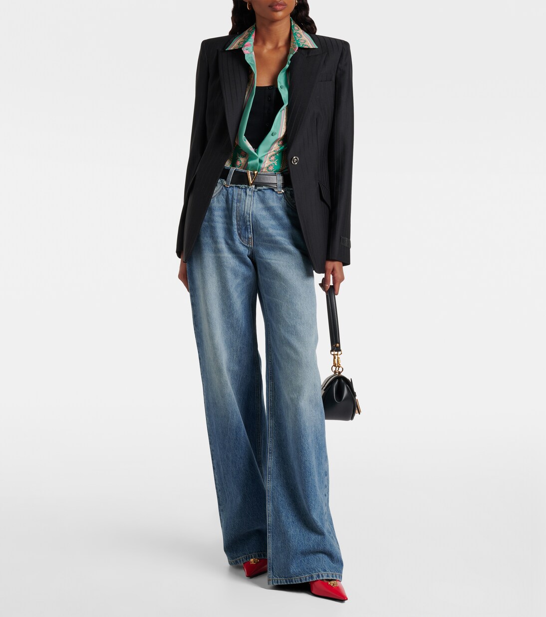 Mid-rise wide-leg jeans | Versace