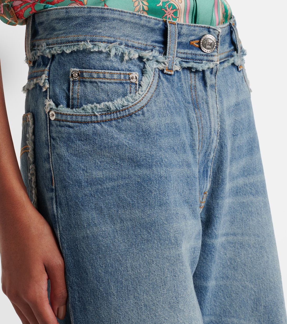 Mid-rise wide-leg jeans | Versace