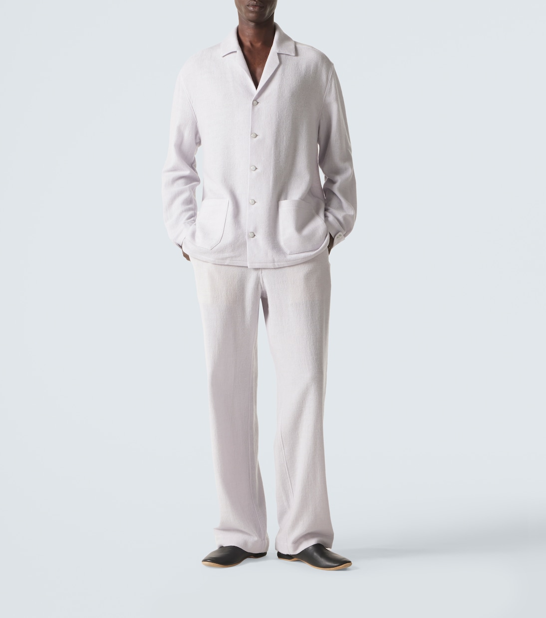 Affirmations cashmere pajama shirt with moonstone | God's True Cashmere