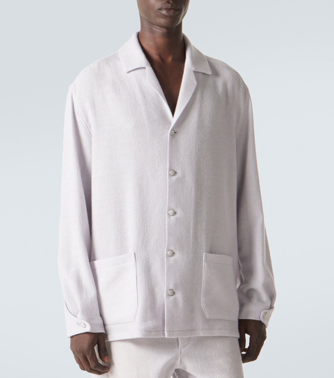 Affirmations cashmere pajama shirt with moonstone | God's True Cashmere