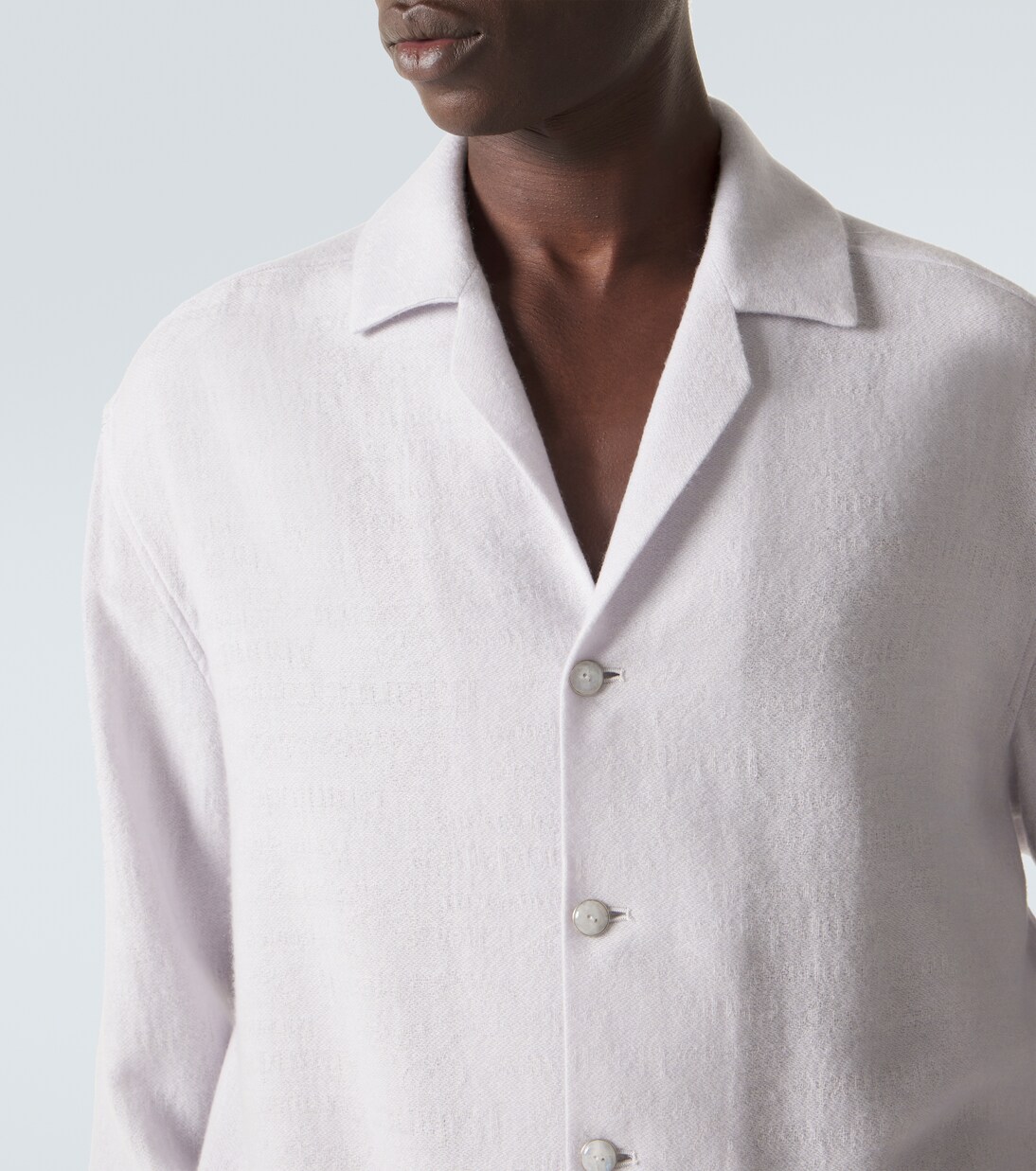 Affirmations cashmere pajama shirt with moonstone | God's True Cashmere