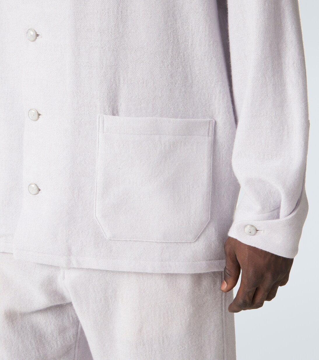 Affirmations cashmere pajama shirt with moonstone | God's True Cashmere