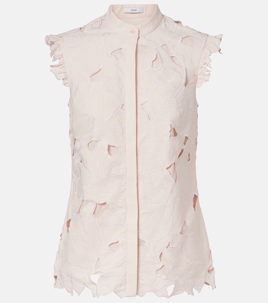 Embroidered floral cotton-blend top | Erdem
