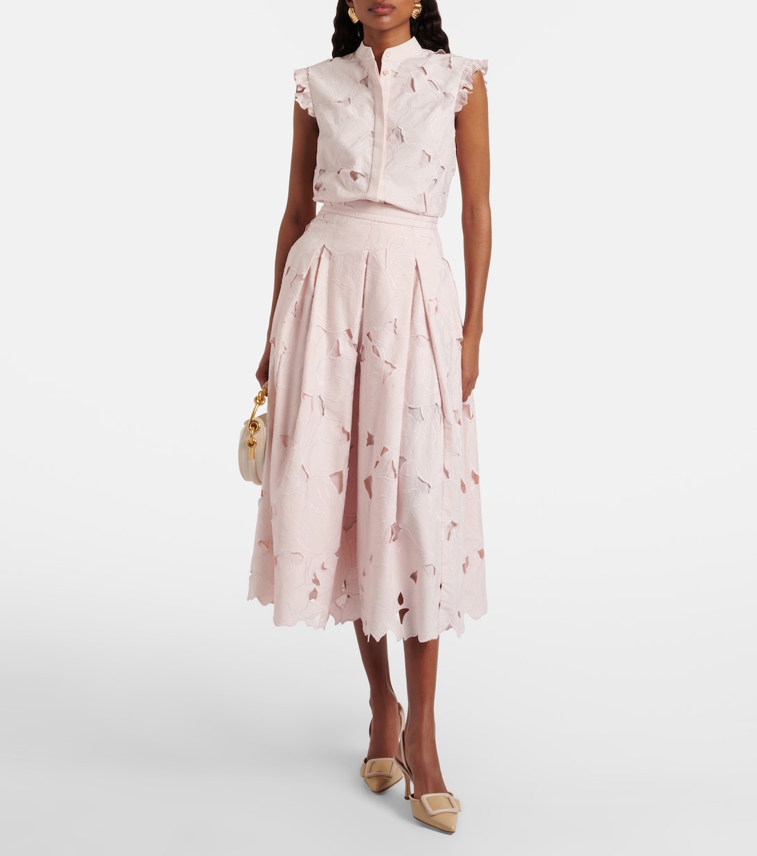 Embroidered floral cotton-blend top | Erdem