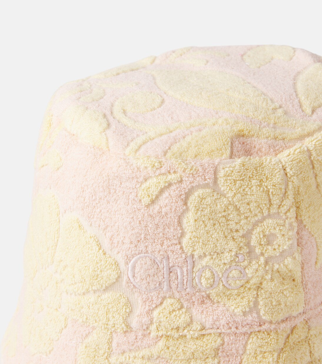 Floral cotton-blend terry bucket hat | Chloé Kids