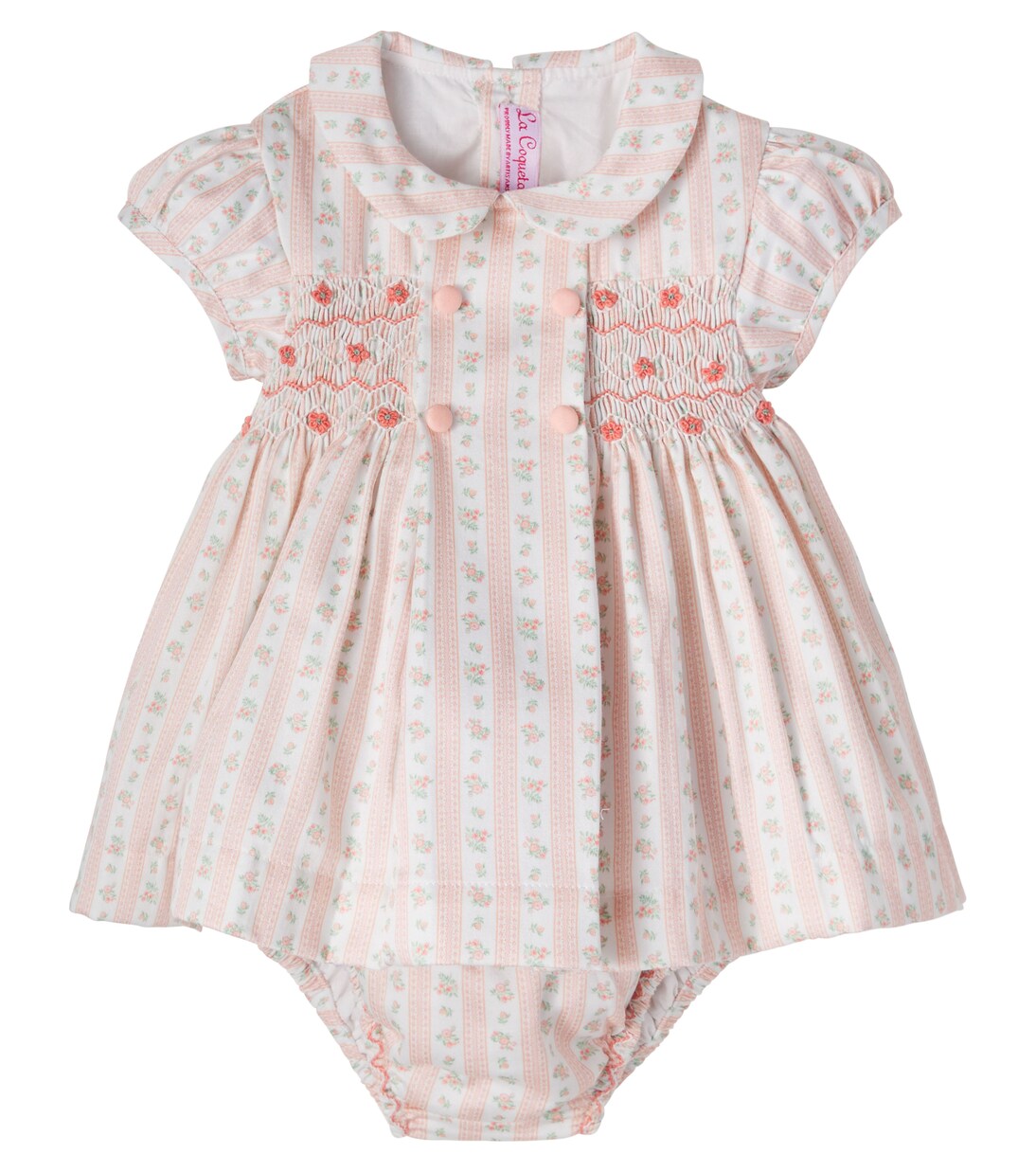Baby Lana floral cotton dress and bloomers set | La Coqueta