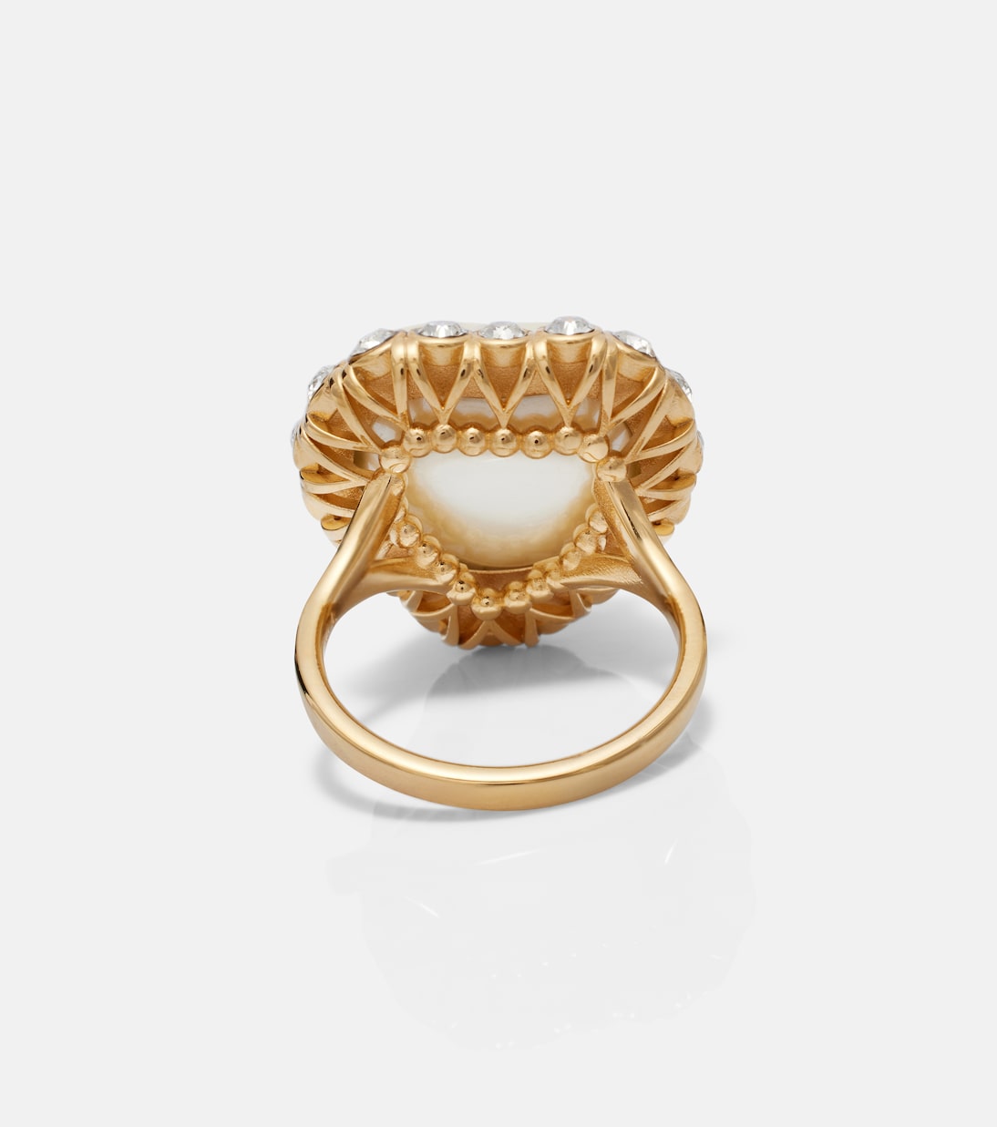 VLogo faux pearl-embellished ring | Valentino