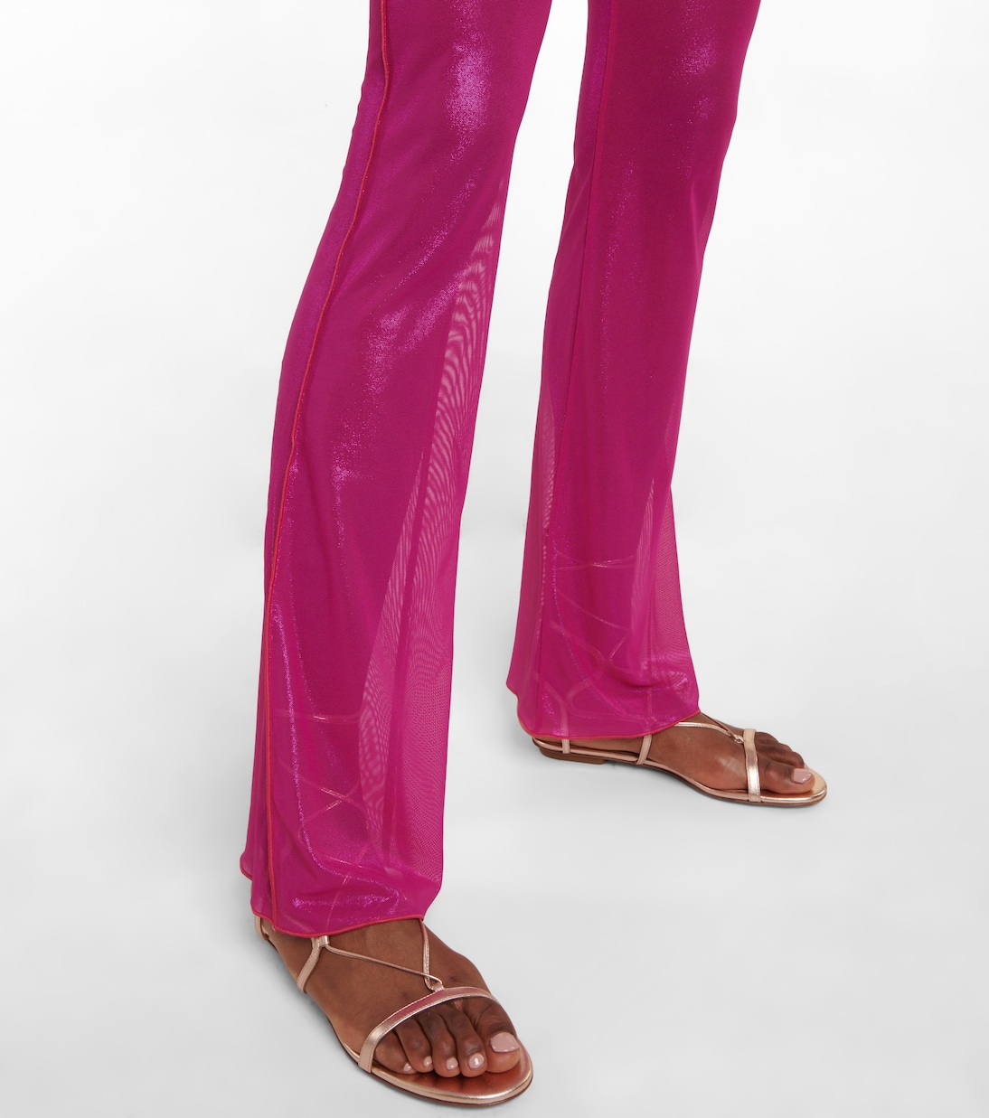 Legging évasé à taille haute en lamé | Oséree