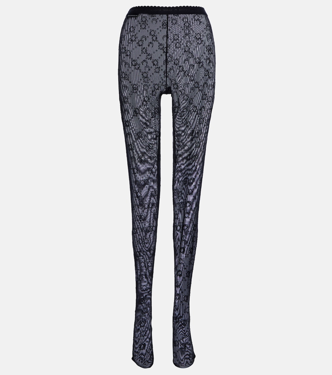Moonogram flocked mesh tights | Marine Serre