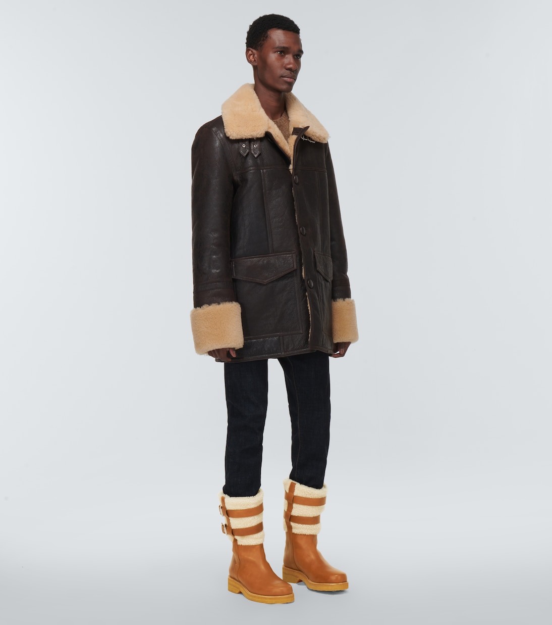 Stiefel aus Leder mit Shearling | Christian Louboutin