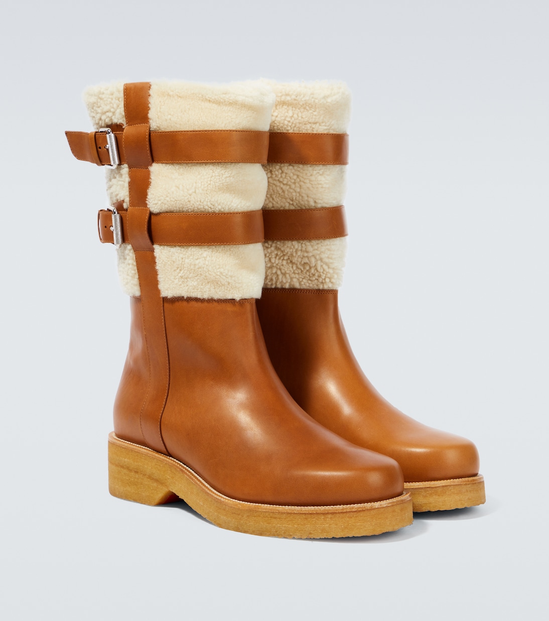Stiefel aus Leder mit Shearling | Christian Louboutin