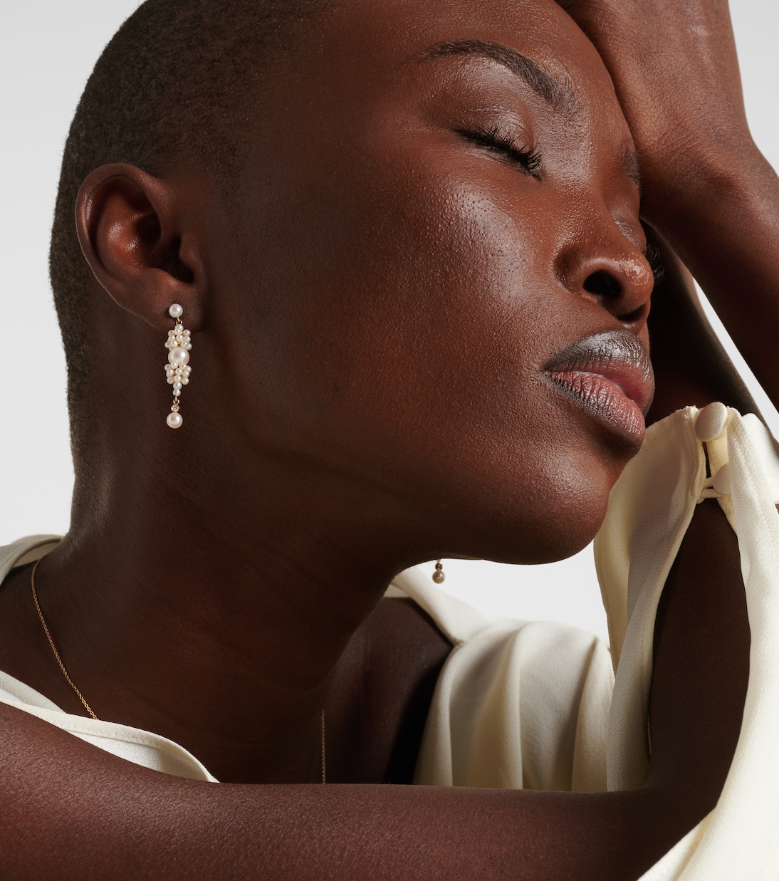Orecchini in oro 14kt con diamanti e perle - Collezione Sogno di Sophie Bille Brahe