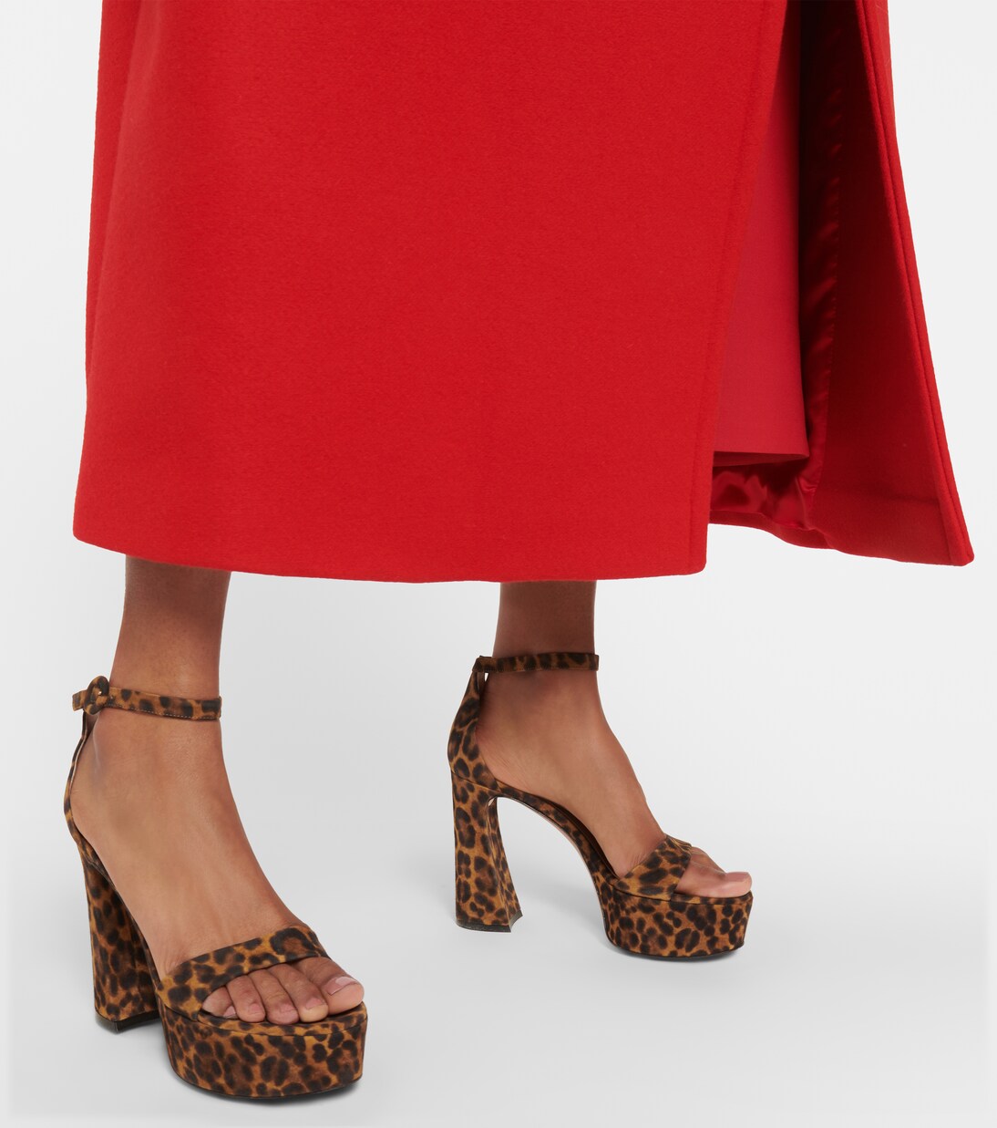 Leopard-print suede platform sandals | Gianvito Rossi
