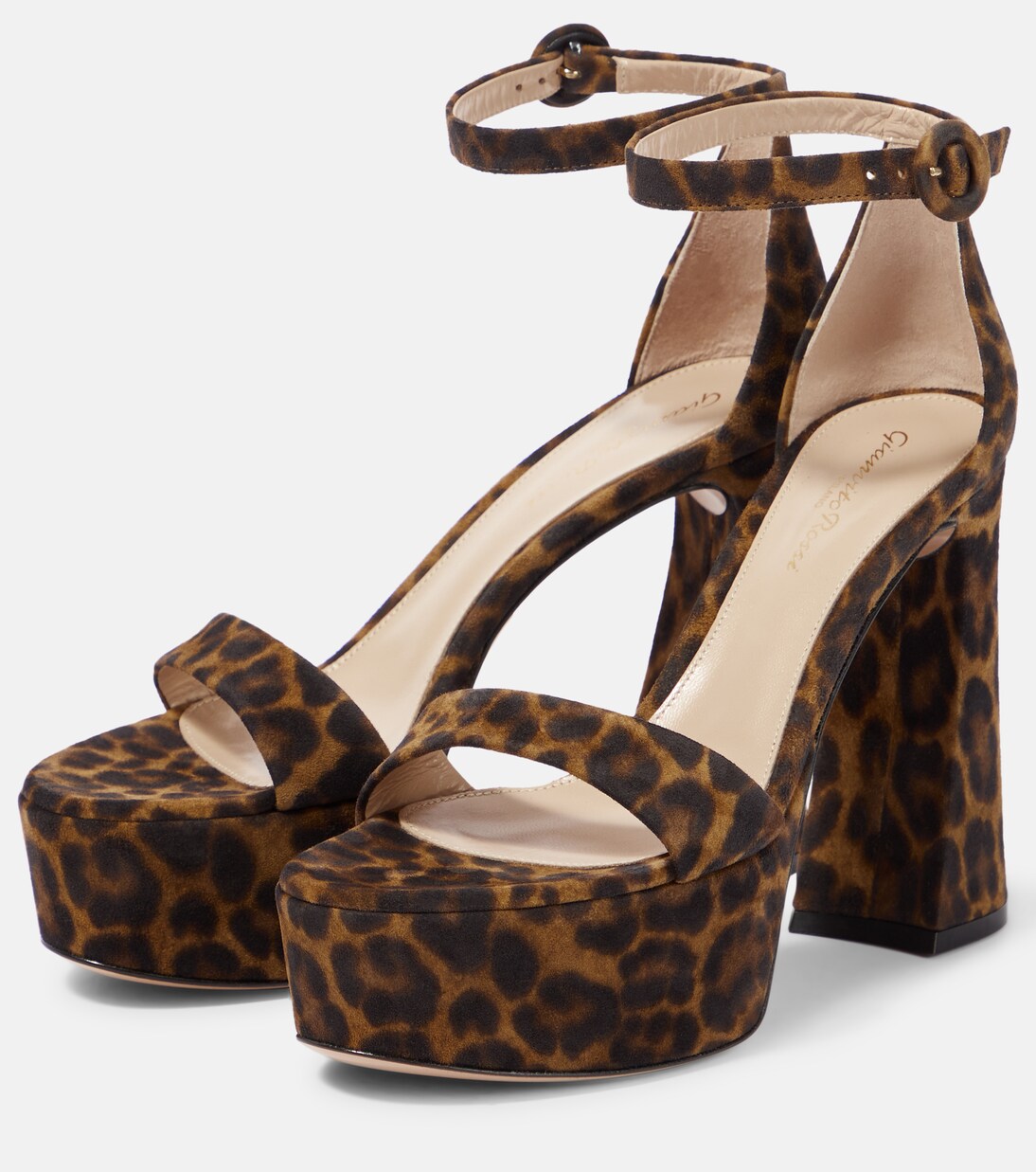 Leopard-print suede platform sandals | Gianvito Rossi